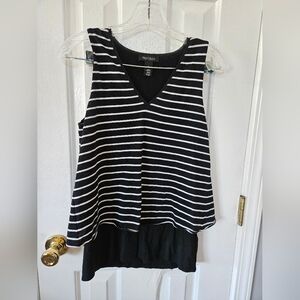 White House Black Market Black and White Striped Tank Top Size XS